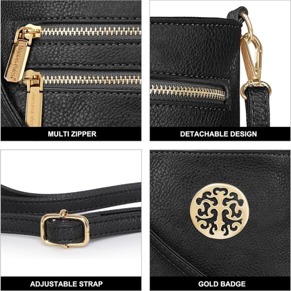 Crossbody Bags for Women Multi Pocket Cross Body Bag Purses with Adjustable Stra - Picture 5 of 6
